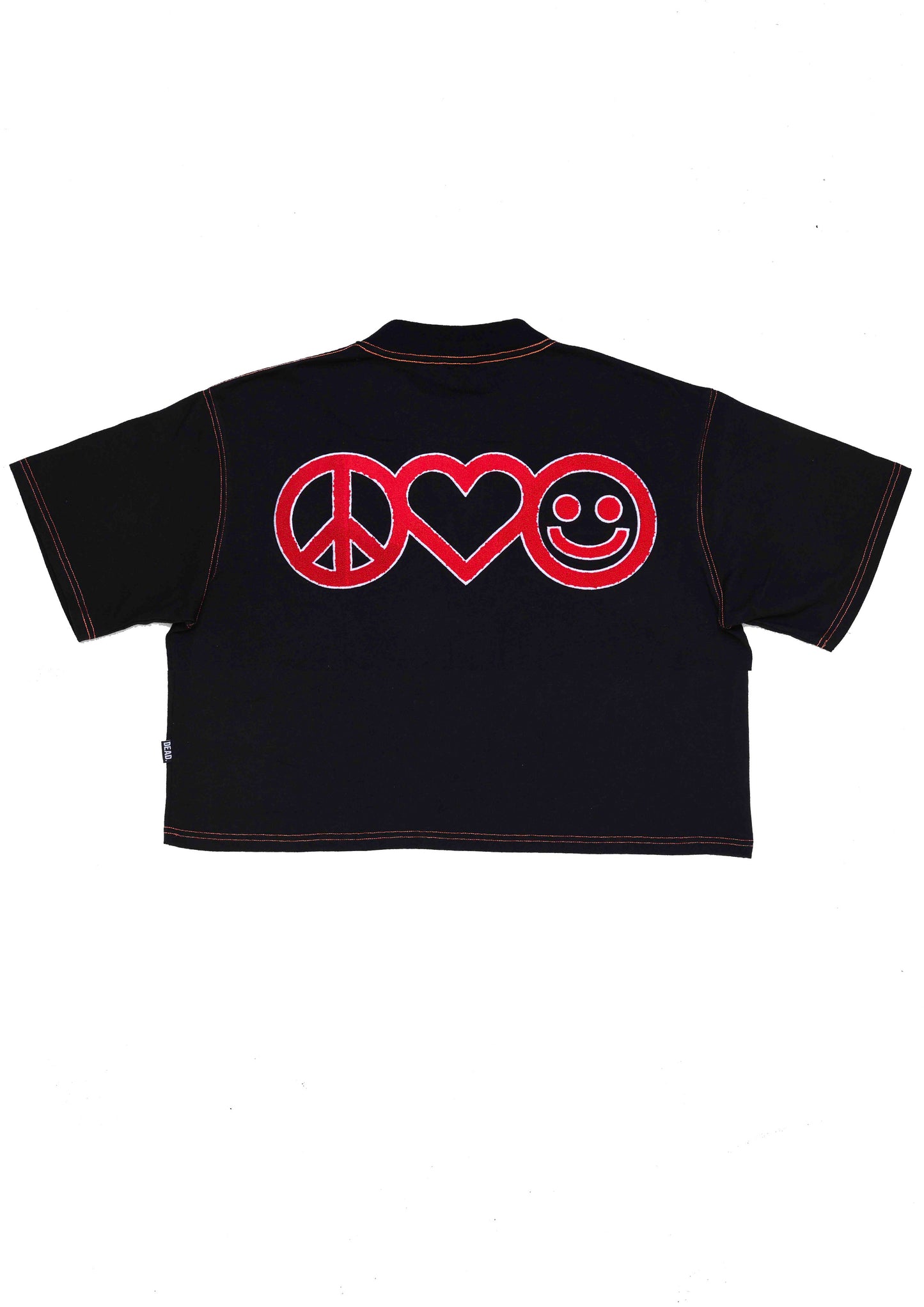 Peace, Love & Happiness Crop T-shirt  B