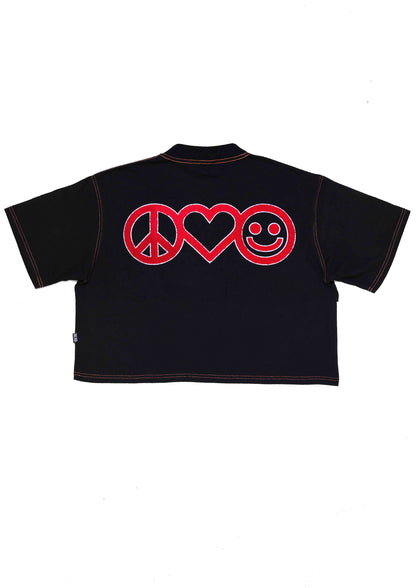 Peace, Love & Happiness Crop T-shirt  B