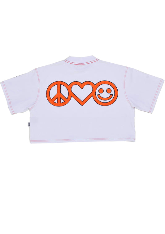 Peace, Love & Happiness Crop T-shirt  W